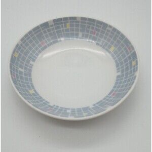 Vtg Arzberg Schumann Desert Bowl Geometric Light Blue Pastels 5.25" MCM
